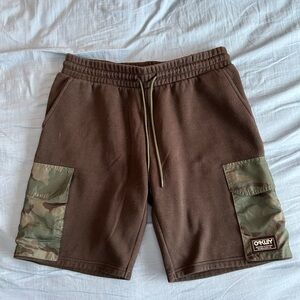 Vintage Oakley Cargo Shorts Size Medium Y2K Skate Black Camo Military